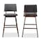 Baxton Studio Colton Dark Gray Upholstered and Walnut-Finished Wood Bar Stool, PK2 152-9248 - alternate 4